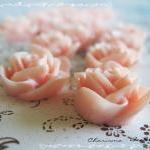 6 Resin Roses Cabochons Flo..