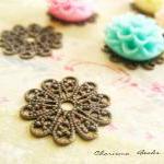 6 Brass Vintage Filigree C..