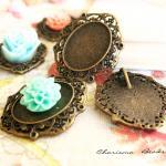 4 Antique Bronze Base Setti..
