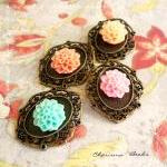 4 Antique Bronze Base Setti..