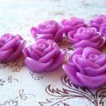 6 Resin Roses Cabochons Flo..