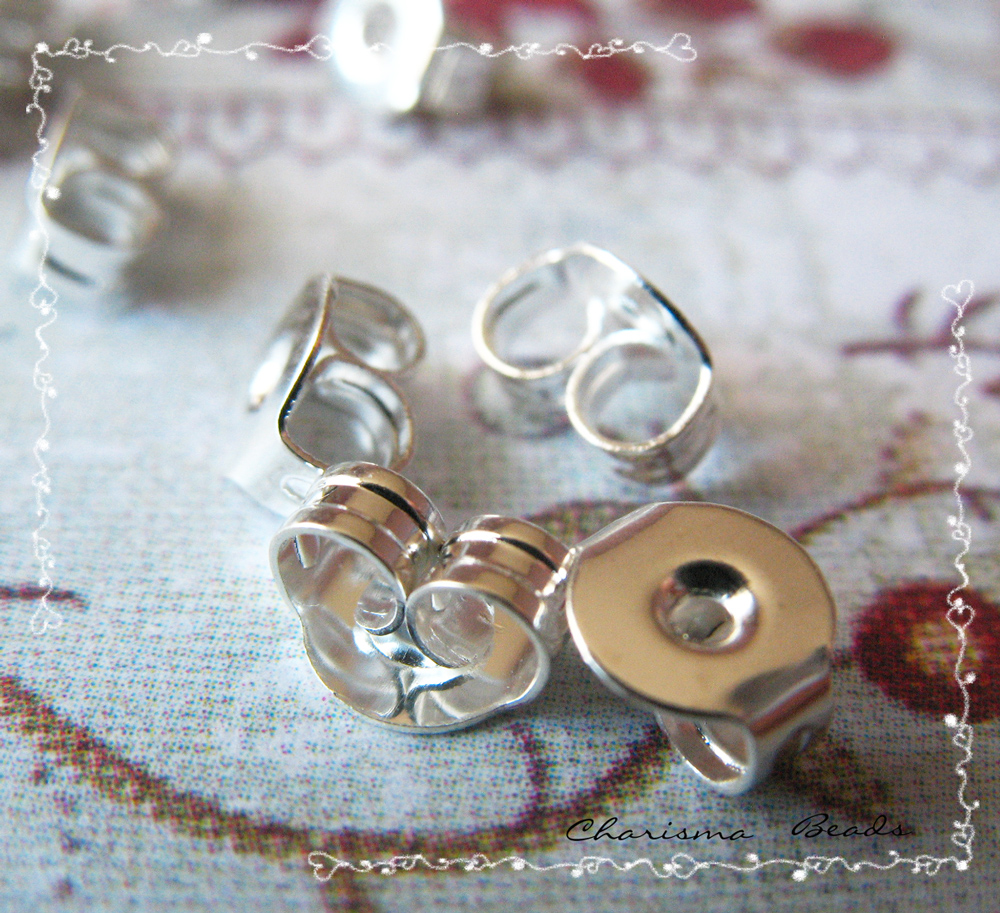 12pcs/6 pairs Earring Stopers -Brass Earnuts- 5x3x4.5mm, Hole: 1mm