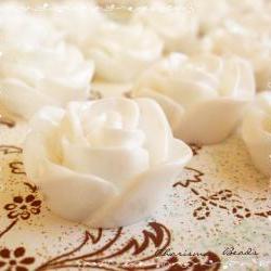 6 Resin Roses Cabochons Flower Accessory 22x22x12mm