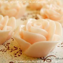 6 Resin Roses Cabochons Flower Accessory 22x22x12mm