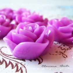 6 Resin Roses Cabochons Flower Accessory 22x22x12mm