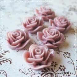 12 Resin Roses Cabochons Flower Accessory 22x22x12mm