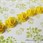 6 Resin Roses Cabochons Flo..