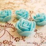 18 Resin Roses Cabochons Flower Accessory 22x22x12mm