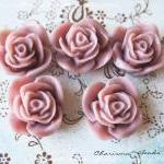 24 Resin Roses Cabochons Flower Accessory 22x22x12mm