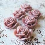 24 Resin Roses Cabochons Fl..